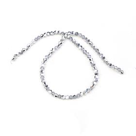 4 mm Gümüş Piramit Cam Boncuk