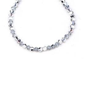 4 mm Gümüş Piramit Cam Boncuk