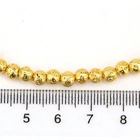 4 mm Hematit Kaplamalı Lav Taşı Boncuk