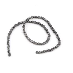 4 mm Hematit Kaplamalı Lav Taşı Boncuk