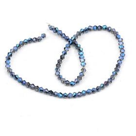 4 mm Mavi Piramit Cam Boncuk