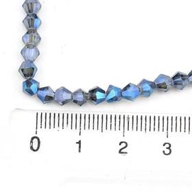 4 mm Mavi Piramit Cam Boncuk