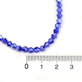 4 mm Saks Mavi Piramit Cam Boncuk