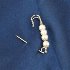 6 adet Beyaz İncili Çengelli İğne