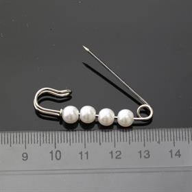 6 adet Beyaz İncili Çengelli İğne