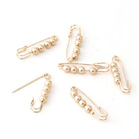 6 adet Gold İncili Çengelli İğne