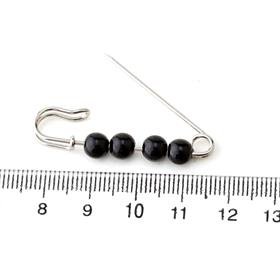 6 adet Siyah İncili Çengelli İğne