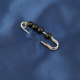 6 adet Siyah İncili Çengelli İğne