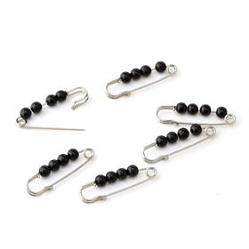 6 adet Siyah İncili Çengelli İğne