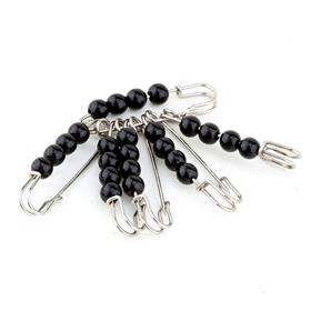 6 adet Siyah İncili Çengelli İğne