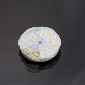 6 Bölmeli Yuvarlak Taş ve Boncuk Kutusu