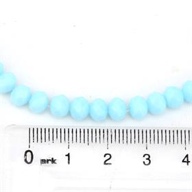 6 mm Açık Mavi Mat Kristal Cam Boncuk