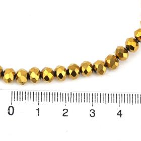 6 mm Altın Kristal Cam Boncuk