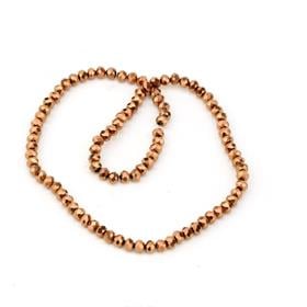 6 mm Bakır Mat Kristal Cam Boncuk