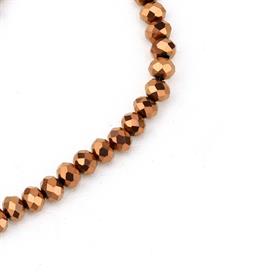 6 mm Bakır Mat Kristal Cam Boncuk