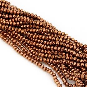 6 mm Bakır Mat Kristal Cam Boncuk