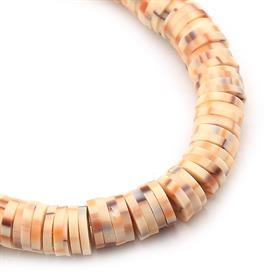 6 mm Bej Benekli Fimo Boncuk