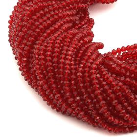 6 mm Bordo Kristal Cam Boncuk