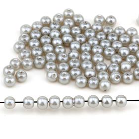 6 mm Gri Cam inci Boncuk 100 adet