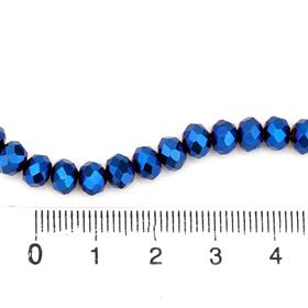 6 mm Kaplama Mavi Kristal Cam Boncuk