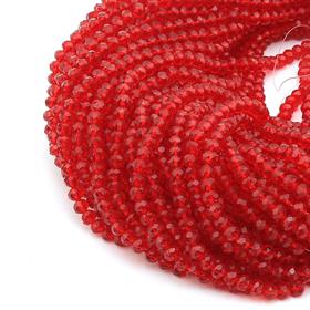 6 mm Kırmızı Kristal Cam Boncuk