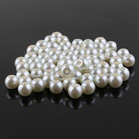 6 mm Krem Cam inci Boncuk 100 adet