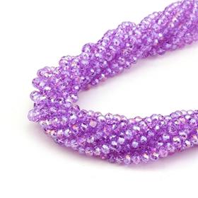 Toptan 50 Dizi 6 mm Lila Kristal Cam Boncuk