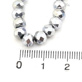 6 mm Parlak Gümüş Kristal Cam Boncuk