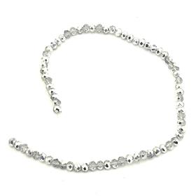 6 mm Parlak Gümüş Kristal Cam Boncuk