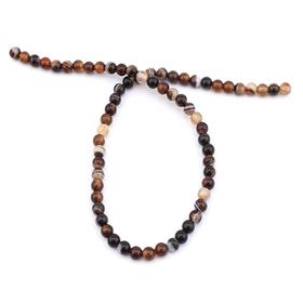 6 mm Parlak Kahverengi Akik Taşı Dizi Boncuk