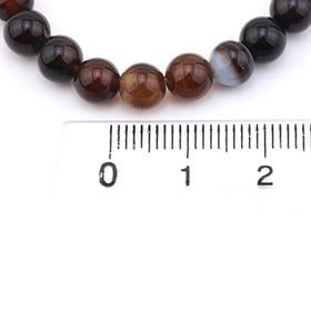 6 mm Parlak Kahverengi Akik Taşı Dizi Boncuk