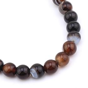 6 mm Parlak Kahverengi Akik Taşı Dizi Boncuk