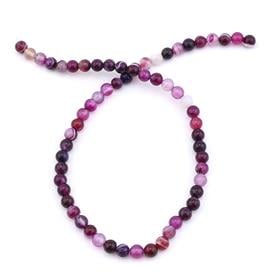 6 mm Parlak Mor Akik Taşı Dizi Boncuk