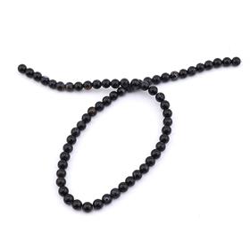 6 mm Parlak Siyah Akik Taşı Dizi Boncuk