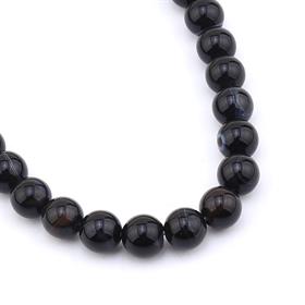 6 mm Parlak Siyah Akik Taşı Dizi Boncuk