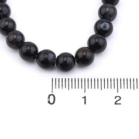 6 mm Parlak Siyah Akik Taşı Dizi Boncuk