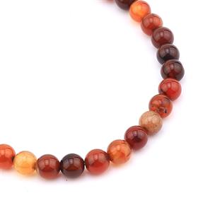 6 mm Parlak Turuncu Akik Taşı Dizi Boncuk