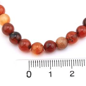 6 mm Parlak Turuncu Akik Taşı Dizi Boncuk