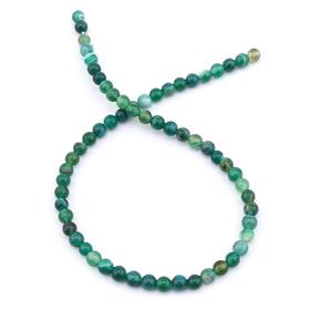 6 mm Parlak Yeşil Akik Taşı Dizi Boncuk