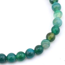 6 mm Parlak Yeşil Akik Taşı Dizi Boncuk