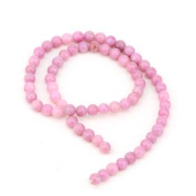 6 mm Pastel Pembe Kuvars Taşı Boncuk