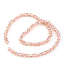 Toptan 50 Dizi 6 mm Pudra Pembe Kristal Cam Boncuk