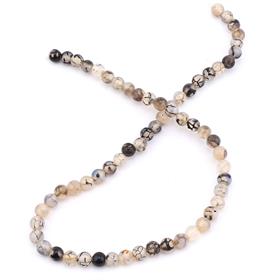 6 mm Şeffaf Kahverengi Parlak Akik Taşı Dizi Boncuk