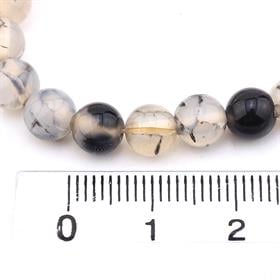 6 mm Şeffaf Kahverengi Parlak Akik Taşı Dizi Boncuk