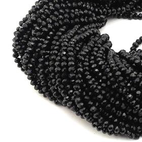 Toptan 50 Dizi 6 mm Siyah Kristal Cam Boncuk