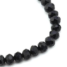 Toptan 50 Dizi 6 mm Siyah Kristal Cam Boncuk