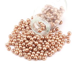 6 mm Sütlü Kahve Cam inci Boncuk 100 adet