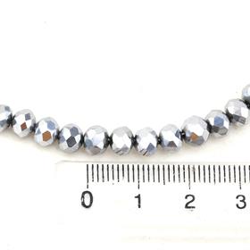 6 mm Tam Gümüş Kristal Cam Boncuk