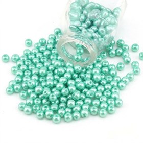 6 mm Su Yeşili Cam inci Boncuk 100 adet