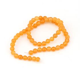 6 mm Turuncu Kuvars Taşı Boncuk